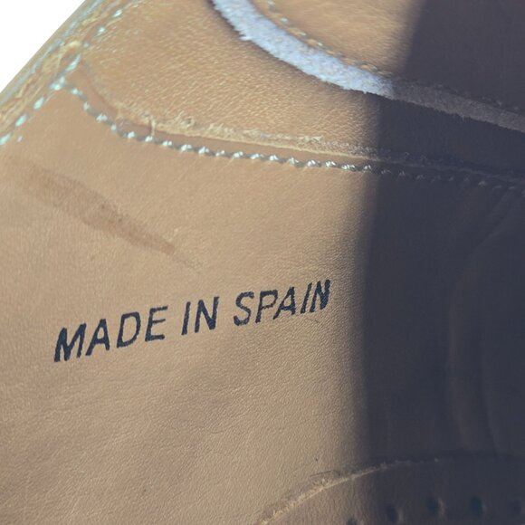 Magnanni Spain Dress Shoes Men's Size 8 Brown Leather Apron-toe Derby Oxfords 41 - Picture 11 of 13